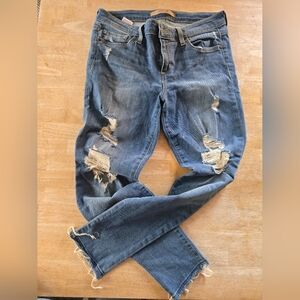 Distressed Blue Jeans